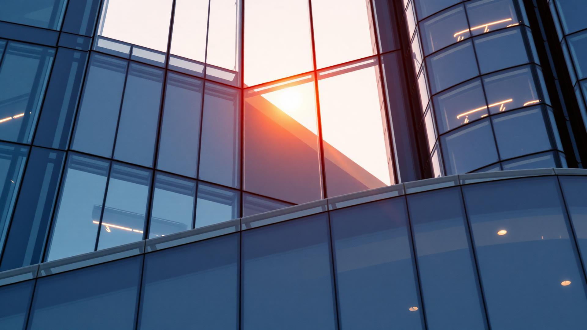 Modern glass corporate tower facade
